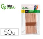Palitos de madera liderpapel color natural 15 x 1,8 cm bolsa con 50 unidades