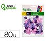 Pompones de colores liderpapel 1,5 cm tonalidades violeta bolsa con 80 unidades