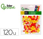 Pompones de colores liderpapel 1 cm tonalidades calidas bolsa con 120 unidades
