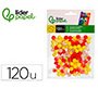 Pompones de colores liderpapel 1 cm tonalidades calidas bolsa con 120 unidades