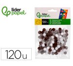 Pompones de colores liderpapel 1 cm tonalidades neutras bolsa con 120 unidades