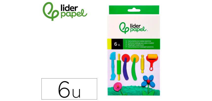 Instrumentos de modelar liderpapel para plastilina caja de 6 piezas surtidas