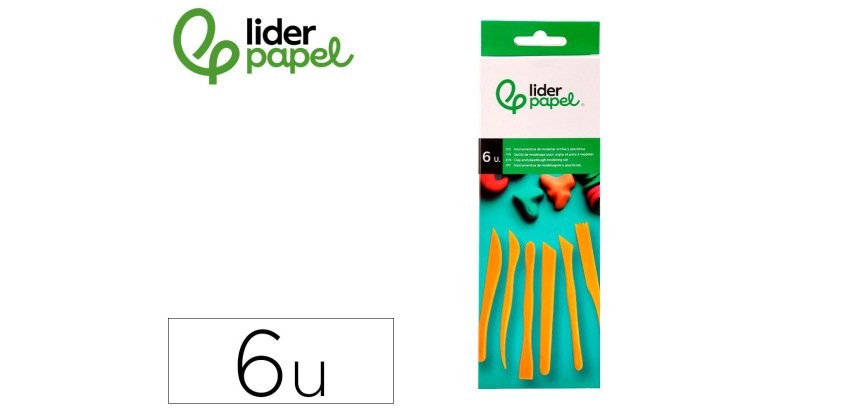 Instrumentos de modelar liderpapel para arcilla y plastilina caja de 6 piezas surtidas