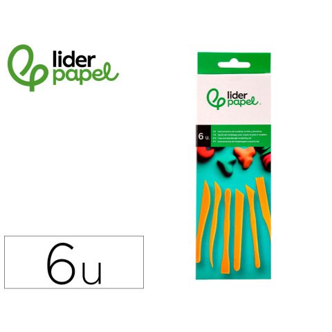 Instrumentos de modelar liderpapel para arcilla y plastilina caja de 6 piezas surtidas