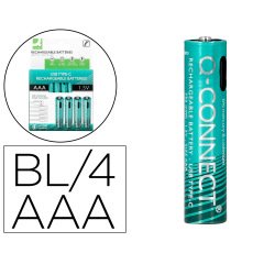 Pila q-connect aaa recargable por usb-c blister de 4 unidades