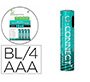 Pila q-connect aaa recargable por usb-c blister de 4 unidades