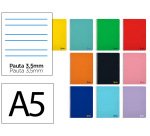 Cuaderno espiral liderpapel a5 smart tapa blanda 80h 75gr pauta 3,5mm con margen colores surtidos