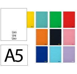 Cuaderno espiral liderpapel a5 smart tapa blanda 80h 75gr liso sin margen colores surtidos