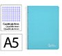 Cuaderno espiral liderpapel a5 witty tapa dura 80h 90gr cuadro 4mm con margen color azul