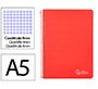Cuaderno espiral liderpapel a5 witty tapa dura 80h 90gr cuadro 4mm con margen color rojo