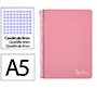 Cuaderno espiral liderpapel a5 witty tapa dura 80h 90gr cuadro 4mm con margen color rosa
