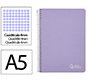 Cuaderno espiral liderpapel a5 witty tapa dura 80h 90gr cuadro 4mm con margen color violeta
