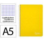 Cuaderno espiral liderpapel a5 witty tapa dura 80h 90gr cuadro 4mm con margen color amarillo