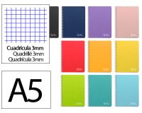 Cuaderno espiral liderpapel a5 witty tapa dura 80h 90gr cuadro 3mm con margen colores surtidos