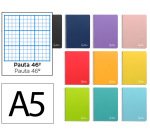 Cuaderno espiral liderpapel a5 witty tapa dura 80h 90gr rayado nº46 con margen colores surtidos