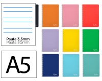 Cuaderno espiral liderpapel a5 witty tapa dura 80h 90gr pauta ancha 3,5mm con margen colores surtidos