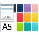 Cuaderno espiral liderpapel a5 witty tapa dura 80h 90gr pauta estrecha 2,5mm con margen colores surtidos