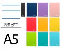 Cuaderno espiral liderpapel a5 witty tapa dura 80h 90gr pauta estrecha 2,5mm con margen colores surtidos