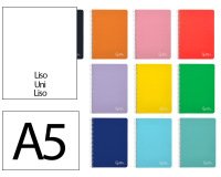 Cuaderno espiral liderpapel a5 witty tapa dura 80h 90gr liso sin margen colores surtidos