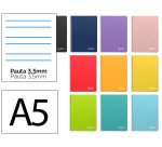 Cuaderno espiral liderpapel a5 witty tapa dura 80h 90gr rayado montessori 3,5 mm colores surtidos