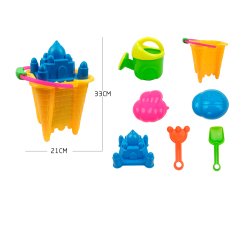 Cubo de playa ao zhi para jugar con la arena set 7 piezas palacio