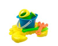 Cubo de playa ao zhi para jugar con la arena set 7 piezas cangrejo