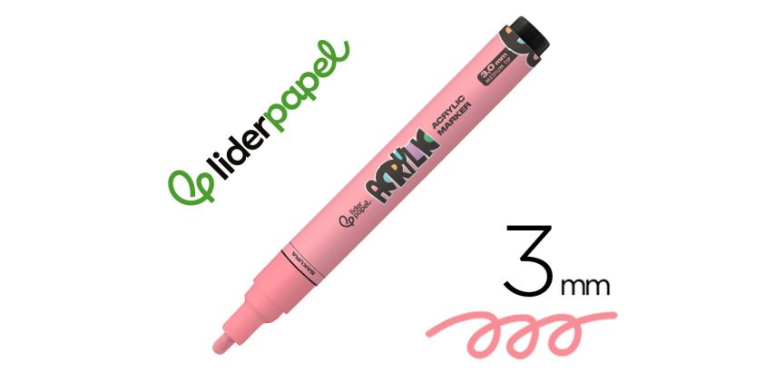 Rotulador liderpapel acrylic base agua todo tipo de superficie punta redonda 3 mm rosa sakura