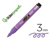 Rotulador liderpapel acrylic base agua todo tipo de superficie punta redonda 3 mm malva