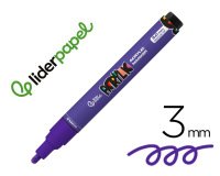 Rotulador liderpapel acrylic base agua todo tipo de superficie punta redonda 3 mm purpura
