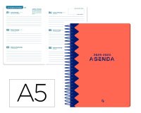 Agenda escolar liderpapel 25-26 espiral classic rojo semana vista a5 bilingüe papel fsc 70 gr
