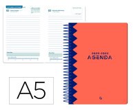 Agenda escolar liderpapel 25-26 espiral classic rojo dia pagina a5 bilingüe papel fsc 70 gr