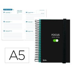 Agenda escolar liderpapel 25-26 espiral personalizable semana vista a5 bilingüe papel fsc 70 gr