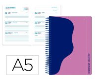 Agenda escolar liderpapel 25-26 espiral waves morado semana vista a5 bilingüe papel fsc 80 gr