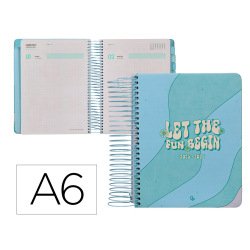 Agenda escolar liderpapel 25-26 espiral zante dia pagina a6 bilingüe papel fsc 80 gr