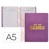 Agenda escolar liderpapel 25-26 espiral kymolos dia pagina a5 bilingüe papel fsc 80 gr