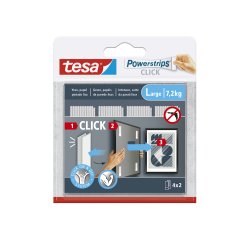 Tira adhesiva tesa powerstrips click hasta 7,2 kg 4x2
