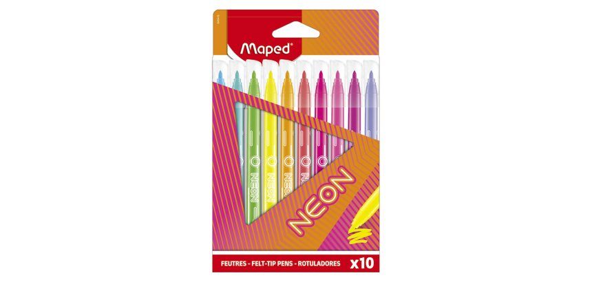Rotulador maped fluorescente neon caja de 10 unidades colores surtidos