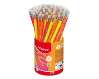 Lapiz de grafito maped neon con goma hb bote de 72 unidades colores surtidos