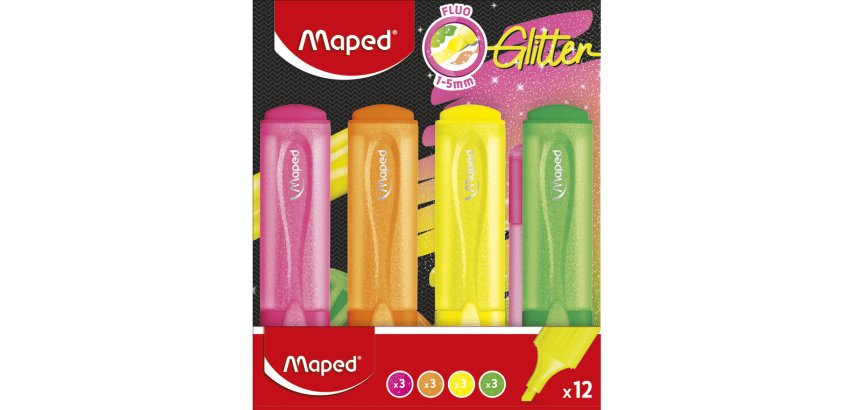 Rotulador maped fluorescente glitter colores surtidos