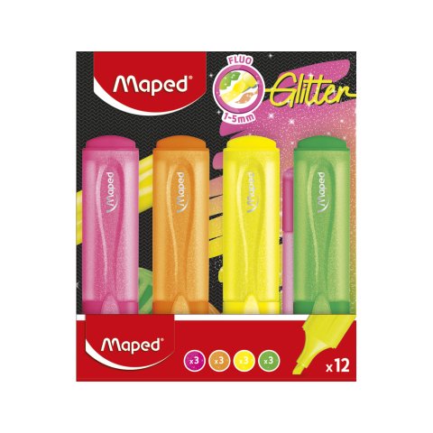 Rotulador maped fluorescente glitter colores surtidos