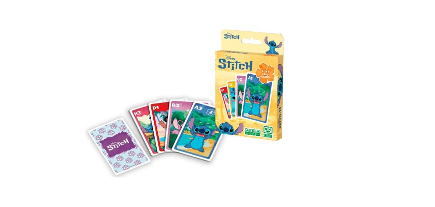 Baraja de cartas shuffle infantil stitch