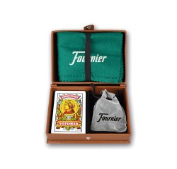 Juego cartas fournier mus doble en estuche polipiel + tapete