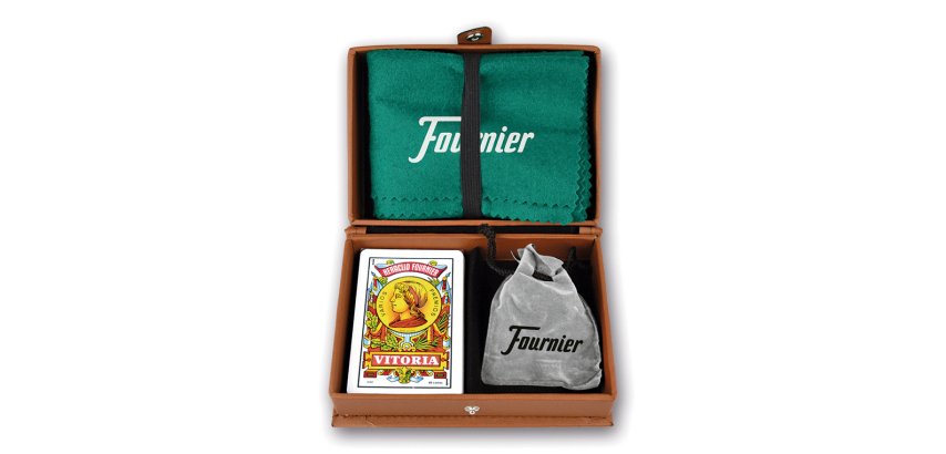 Juego cartas fournier mus doble en estuche polipiel + tapete