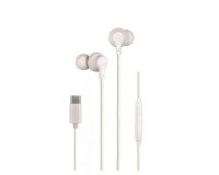 Auricular daewo in-ear con microfono usb tipo-c color blanco