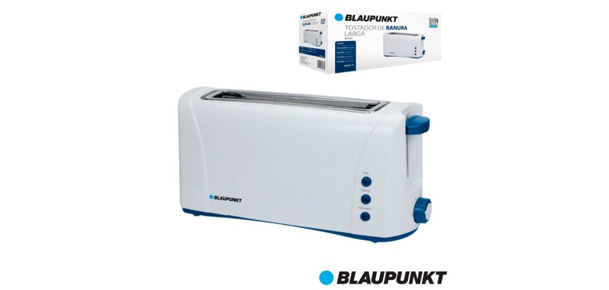 Tostador blaupunkt boca ancha 220v-1000w termostato 6 niveles con boton de parada color blanco