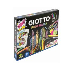 Set creativo giotto art lab fluo mania 21 piezas