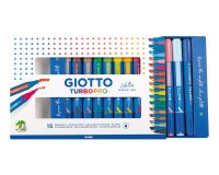Rotulador giotto turbo pro acuarelable doble punta estuche de 15 unidades colores surtidos