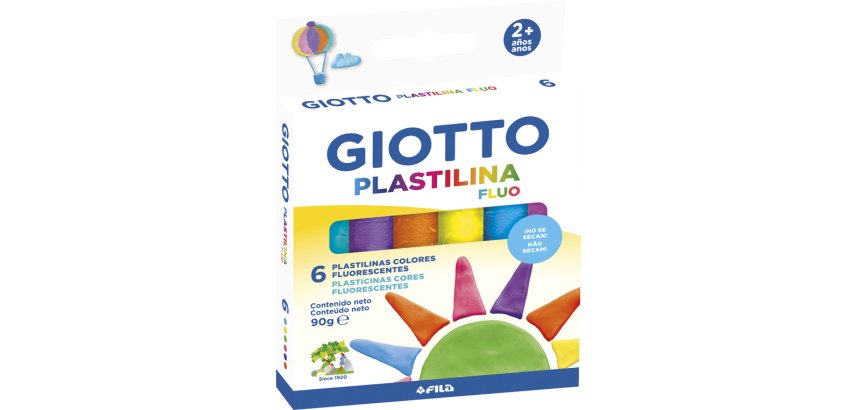 Plastilina giotto fluor caja de 6 unidades colores surtidos