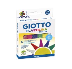 Plastilina giotto glitter caja de 6 unidades colores surtidos