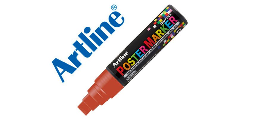 Rotulador artline poster marker epp-12 punta rectangular 12 mm color marron